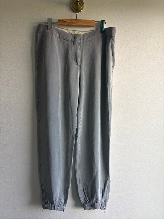 MaxMara Pants - MaxMara Light Gray Drawstring Cuff Joggers